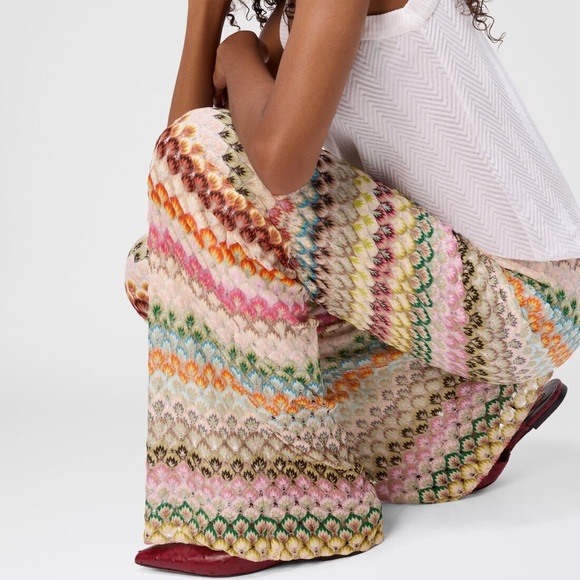 Missoni Pants - Missoni Multicolor Crochet Knit Wide-Leg Palazzo Pants NWT